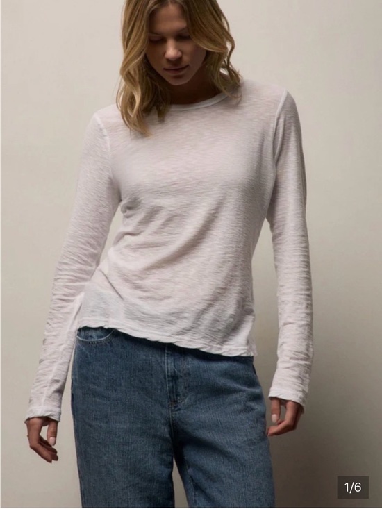 James Perse Tops - James Perse White Sheer Long-Sleeve Crewneck Tee 💕bundle2 and SAVE 10%💜
